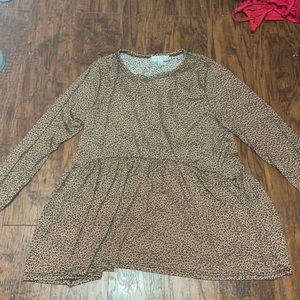 Leopard Print gaze dtla long sleeve baby tee shirt